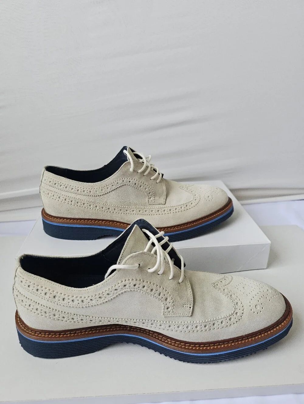 Johnston & Murphy Collection Suede Wingtip Oxfords - Italy